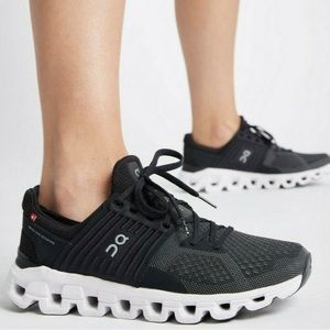 On Running Cloudswift Shoes in Black | Rock